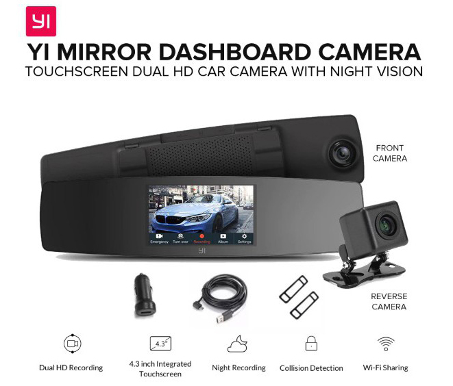 xiaomi yi mirror dash cam